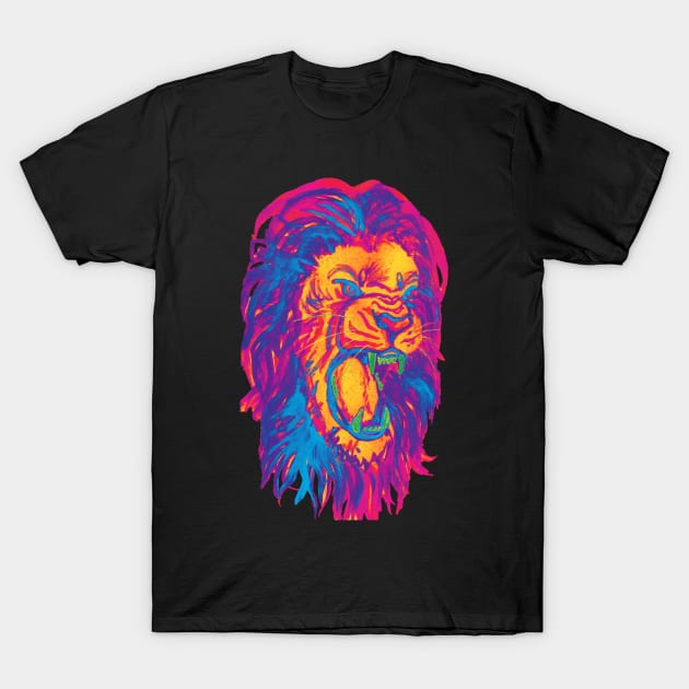 Neon Lion T-Shirt by Shyflyer